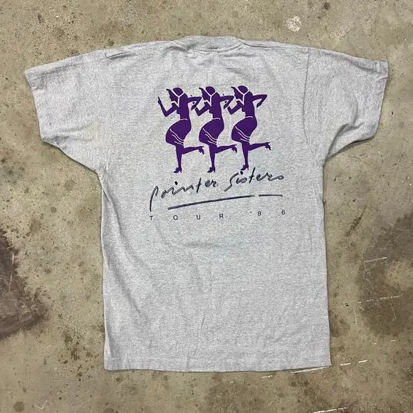 Vintage Pointer Sisters 1986 Tour Gray TShirt Band Tee Music USA Made 80s Single - Picture 13 of 13
